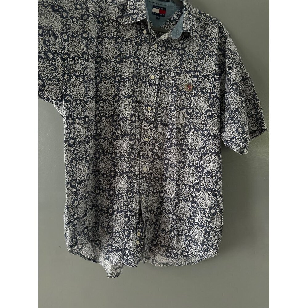 Vintage Tommy Hilfiger Men’s M Linen Blend Shirt Short Sleeve Casual Classic - Picture 4 of 5